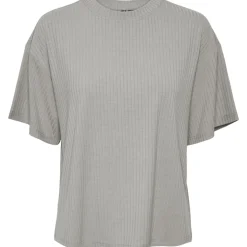 PIECES dame t-shirt PCKYLIE - Light Grey Melange Hot