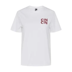 PIECES dame t-shirt PCPUKKA - Bright White CINCIN