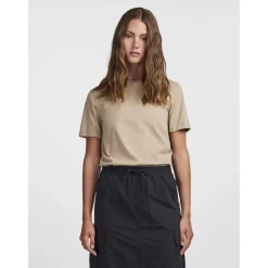 PIECES dame t-shirt PCRIA - Silver Mink Hot
