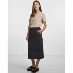 PIECES dame t-shirt PCRIA - Silver Mink Hot