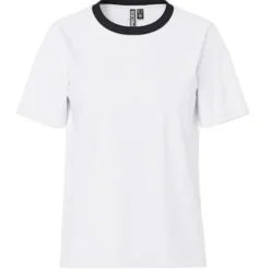 PIECES dame t-shirt PCRIA - Bright white contrast black Online