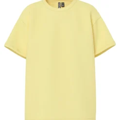 PIECES dame t-shirt PCSKYLAR - pale banana New