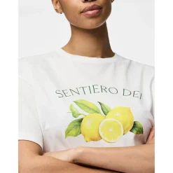 PIECES dame t-shirt PCTHEA - Bright White LIMONI Online