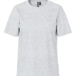 PIECES Dame T-Shirts PCRIA - Light Grey Melange Hot
