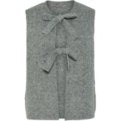 PIECES dame vest PCSILLY - Medium grey melange