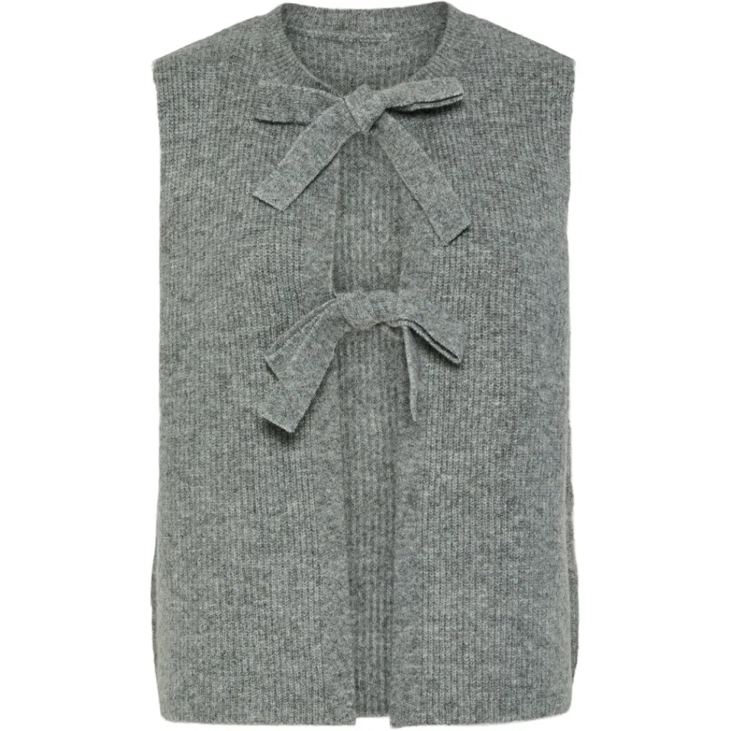 PIECES dame vest PCSILLY - Medium grey melange