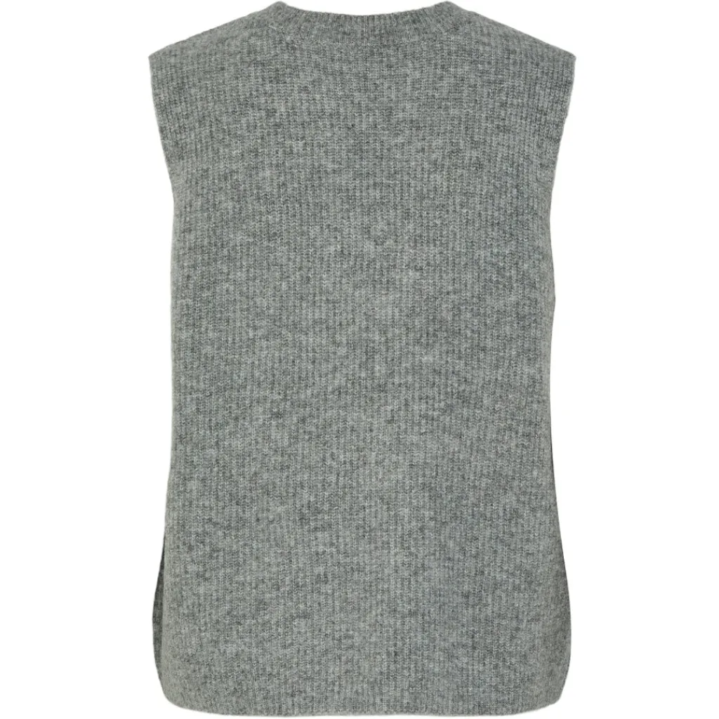 PIECES dame vest PCSILLY - Medium grey melange