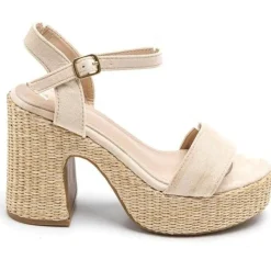 SHOES Sigrid dame plateau 3857 - Beige Online