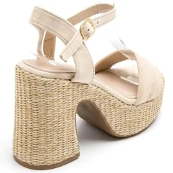 SHOES Sigrid dame plateau 3857 - Beige Online