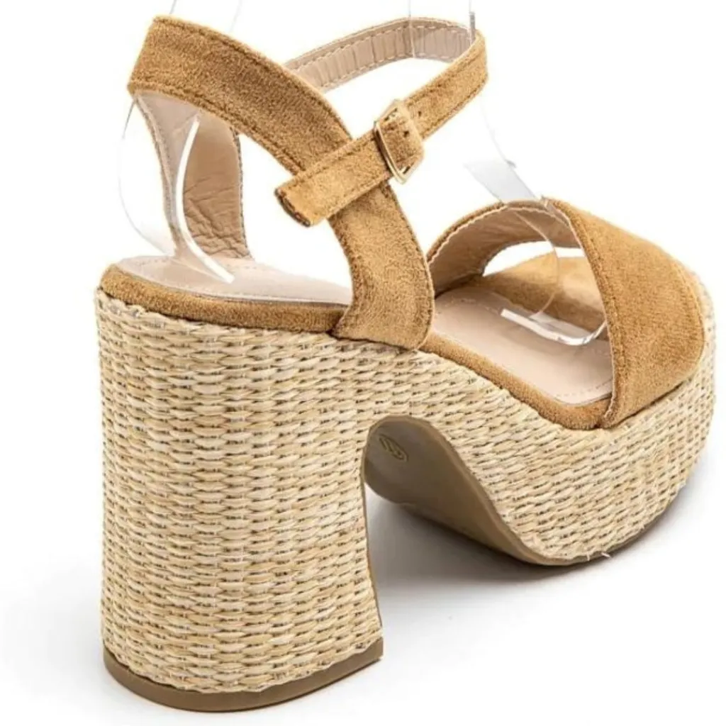 SHOES Sigrid dame plateau 3857 - Camel Hot