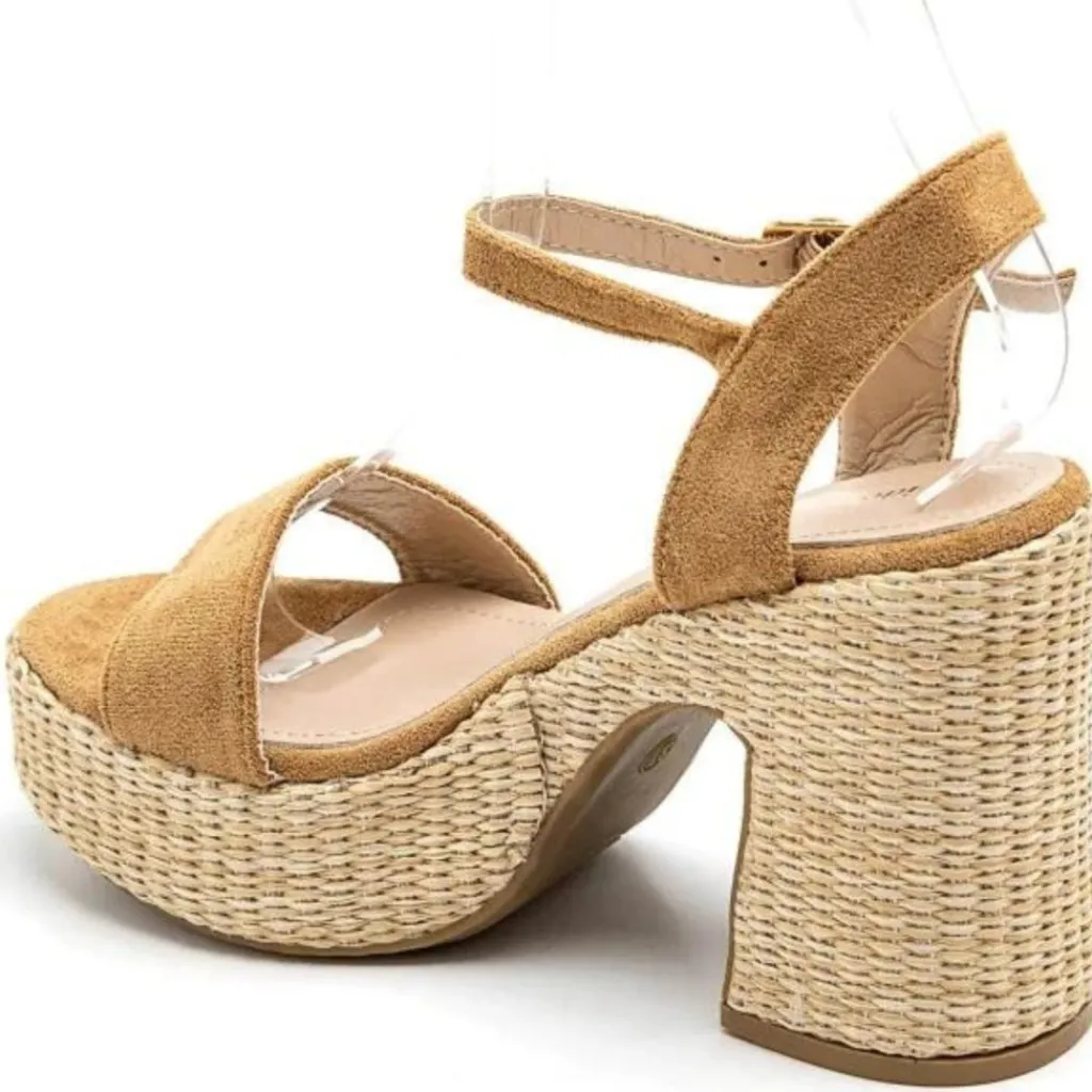 SHOES Sigrid dame plateau 3857 - Camel Hot