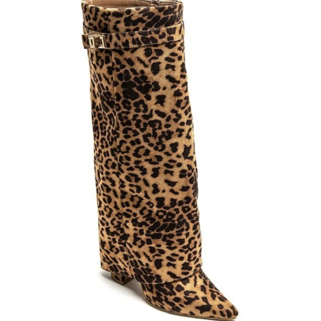 SHOES Sof Dame støvler 9501A - Leopard Discount