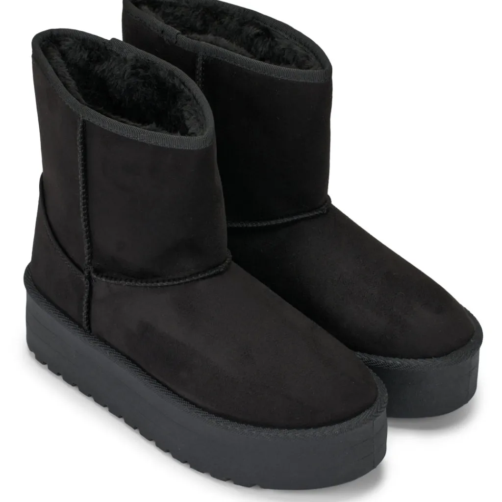 SHOES Tulle dame bamsestøvler 6432 - Black New