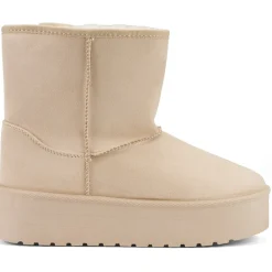 SHOES Tulle dame bamsestøvler 6432 - Beige Outlet