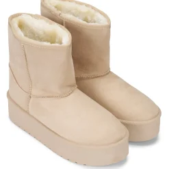 SHOES Tulle dame bamsestøvler 6432 - Beige Outlet