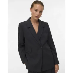 Vero Moda Dame Blazer VMBESTIE - Dark grey melange Clearance