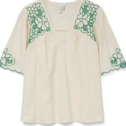 Vero Moda dame bluse VMBRIDGET - Birch BOSPHORUS EMB. Clearance