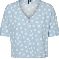 Vero Moda dame bluse VMJESMILO - Blue Bell Snow White Dots Hot