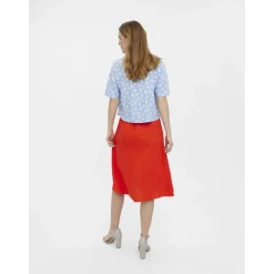 Vero Moda dame bluse VMJESMILO - Blue Bell Snow White Dots Hot