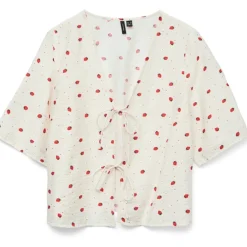 Vero Moda dame bluse VMODETTE - Snow White Strawberry w. dots Sale