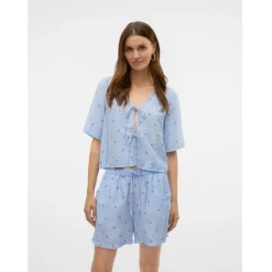 Vero Moda dame bluse VMODETTE - Snow White Cherry Best