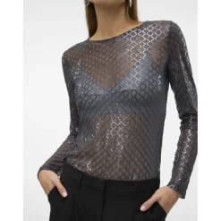 Vero Moda dame bluse VMSAFINA - Asphalt