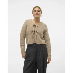 Vero Moda dame cardigan VMADELINA - Silver Mink W. MELANGE Clearance