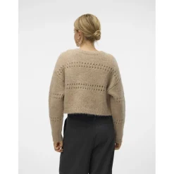 Vero Moda dame cardigan VMADELINA - Silver Mink W. MELANGE Clearance