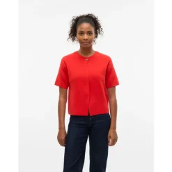 Vero Moda DAME CARDIGAN VMGOLD - Fiery Red Discount