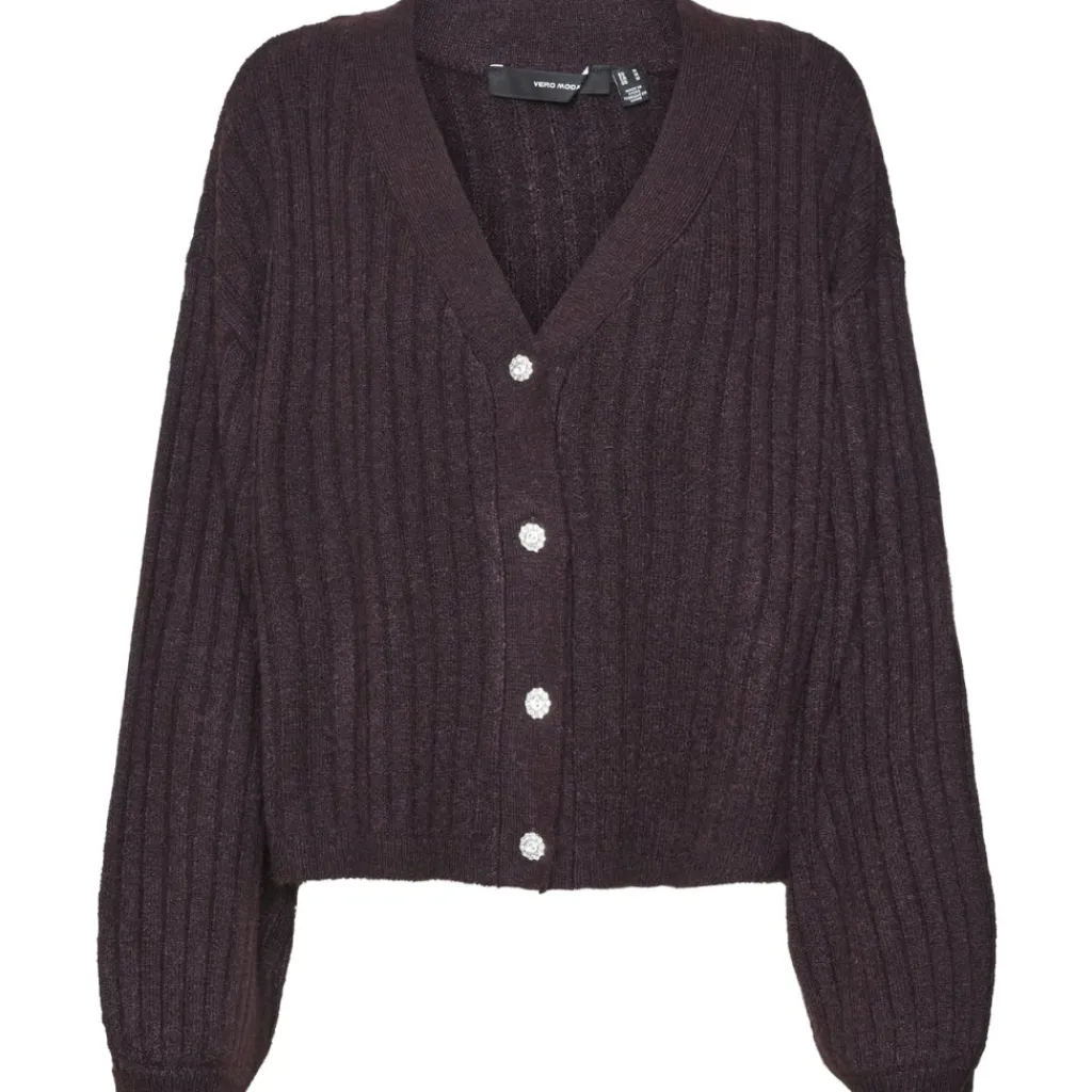 Vero Moda dame cardigan VMELYA - Plum Perfect W. MELANGE