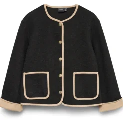 Vero Moda DAME JAKKE VMNANNIE - Black Silver Mink Binding Clearance