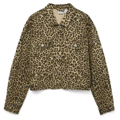 Vero Moda dame jakke VMTALLULAH - Silver Mink LEOPARD New