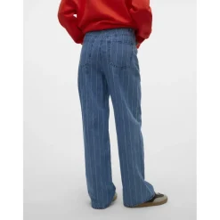 Vero Moda dame jeans VMKATHY - Medium Blue Denim Stripes WHITE Clearance