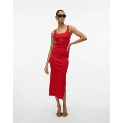 Vero Moda dame kjole VMCHLOE - Fiery Red Clearance