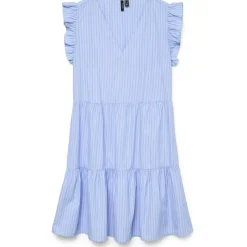 Vero Moda dame kjole VMFANNI - Hydrangea Stripe SANA Snow White Clearance