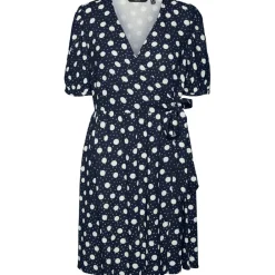 Vero Moda dame kjole VMJESMILO - Navy Blazer Snow white dots