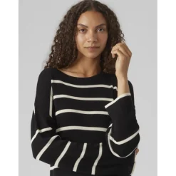 Vero Moda dame kjole VMJOANA - Black Stripes W. Birch Sale