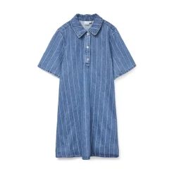 Vero Moda dame kjole VMOCEAN - Medium Blue Denim Stripes WHITE Online