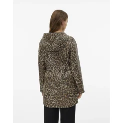 Vero Moda Dame Regnjakke VMMALOU - Irish Cream AOP:LEO