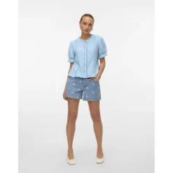 Vero Moda DAME SHORTS VMTESS - Light Blue Denim Clearance