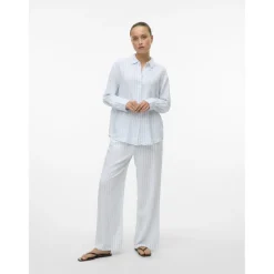 Vero Moda dame skjorte VMLINN - Snow White Olga Airy Blue Sale