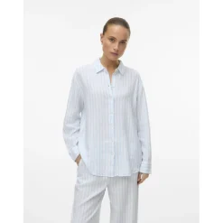 Vero Moda dame skjorte VMLINN - Snow White Olga Airy Blue Sale