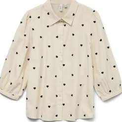 Vero Moda DAME SKJORTE VMFEAT - Birch Heart Emb Black Sale