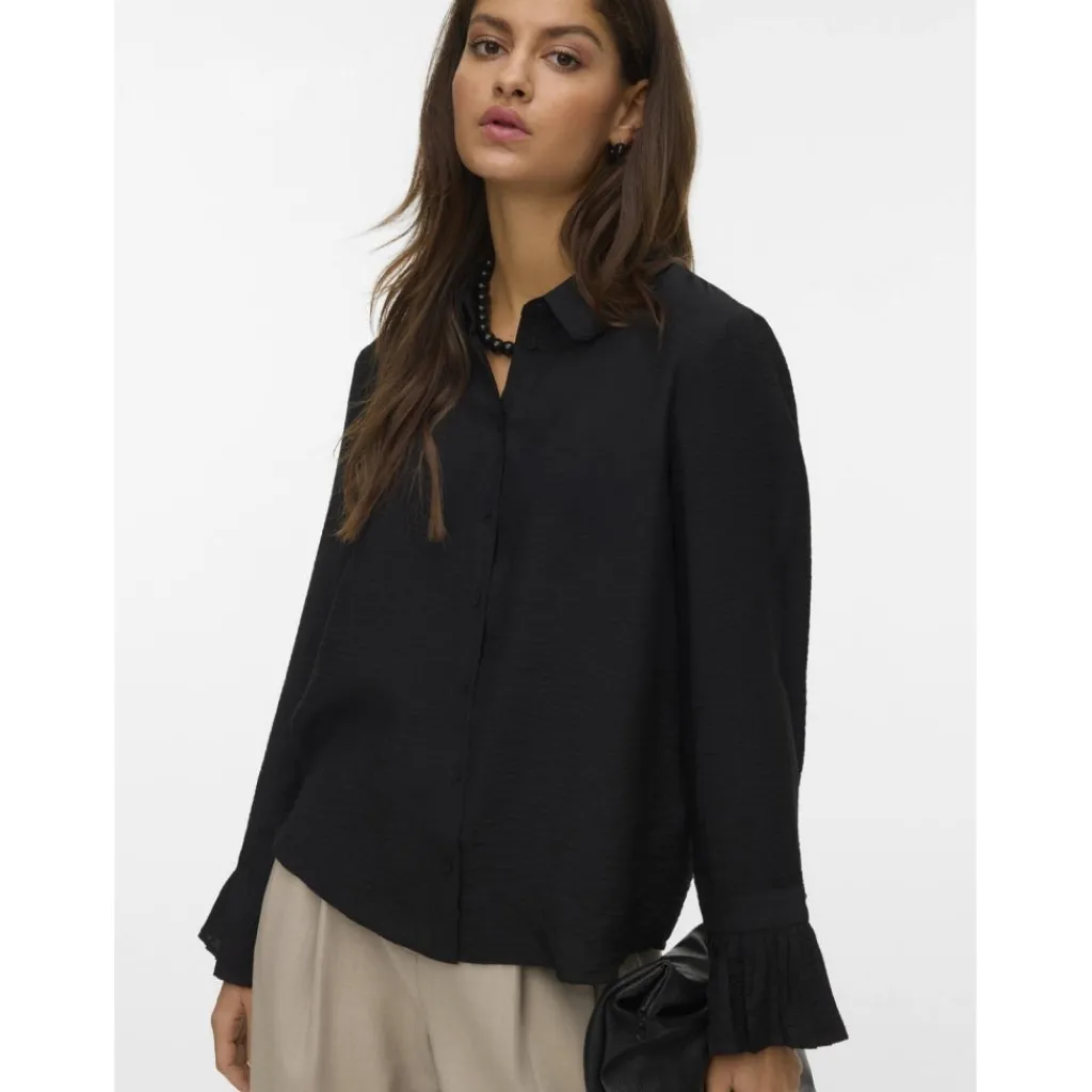 Vero Moda Dame Skjorte VMPlissi - Black Clearance