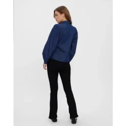 Vero Moda DAME SKJORTE VMNILY - Dark Blue Denim Hot