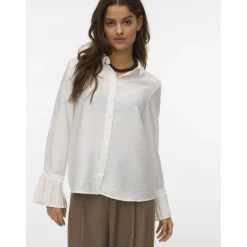 Vero Moda Dame Skjorte VMPlissi - Snow white