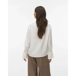 Vero Moda Dame Skjorte VMPlissi - Snow white