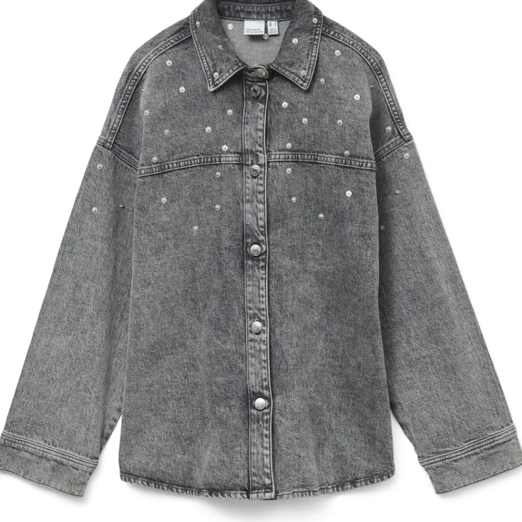 Vero Moda dame skjorte VMRIVA - Medium Grey Denim RIVETS Clearance