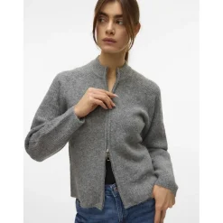 Vero Moda dame strik cardigan VMBANG - Medium grey melange