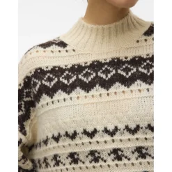 Vero Moda dame strik trøje VMAMPLE - Birch chocolate torte Clearance